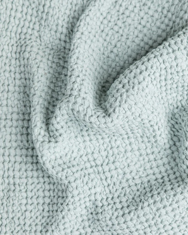 Linen Waffle Towel Set | Dusky Blue