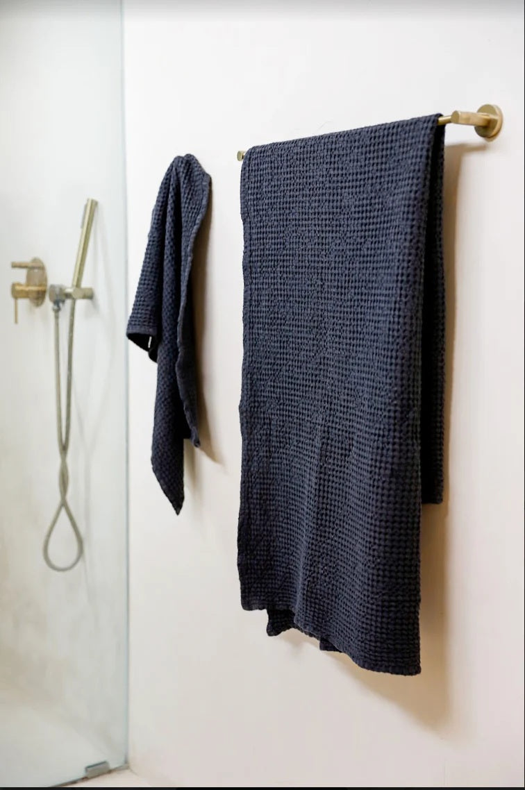 Linen Waffle Towel Set | Charcoal