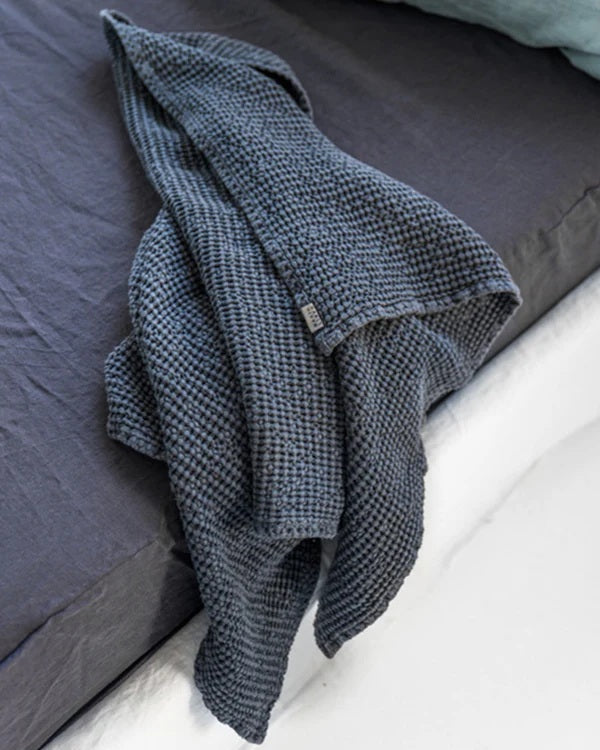 Linen Waffle Towel Set | Charcoal