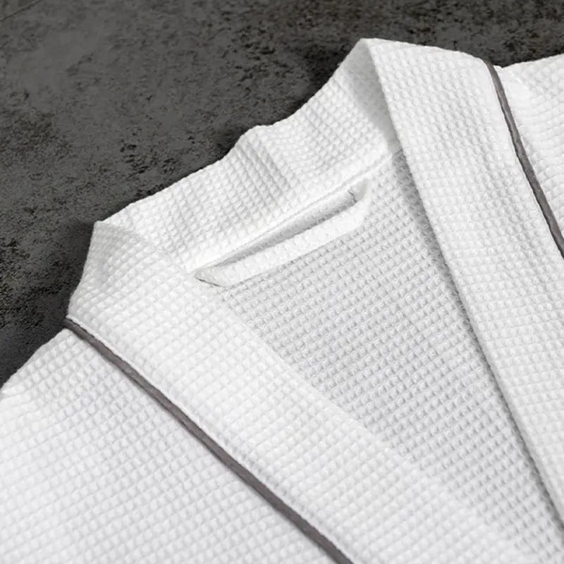 Luxury Collection | Pure Cotton Waffle Bathrobe with Piped Detail