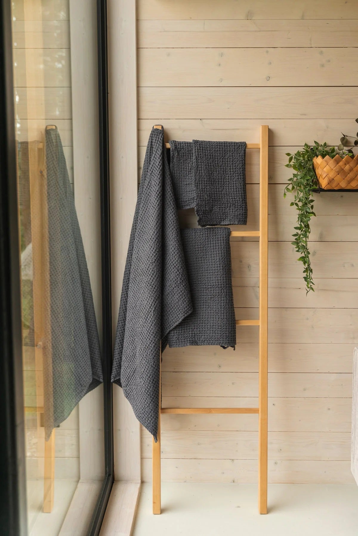 Linen Waffle Towel Set | Slate