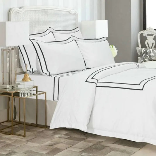Luxury Collection | Pure Cotton Sateen 300TC with Double Black Embroidery