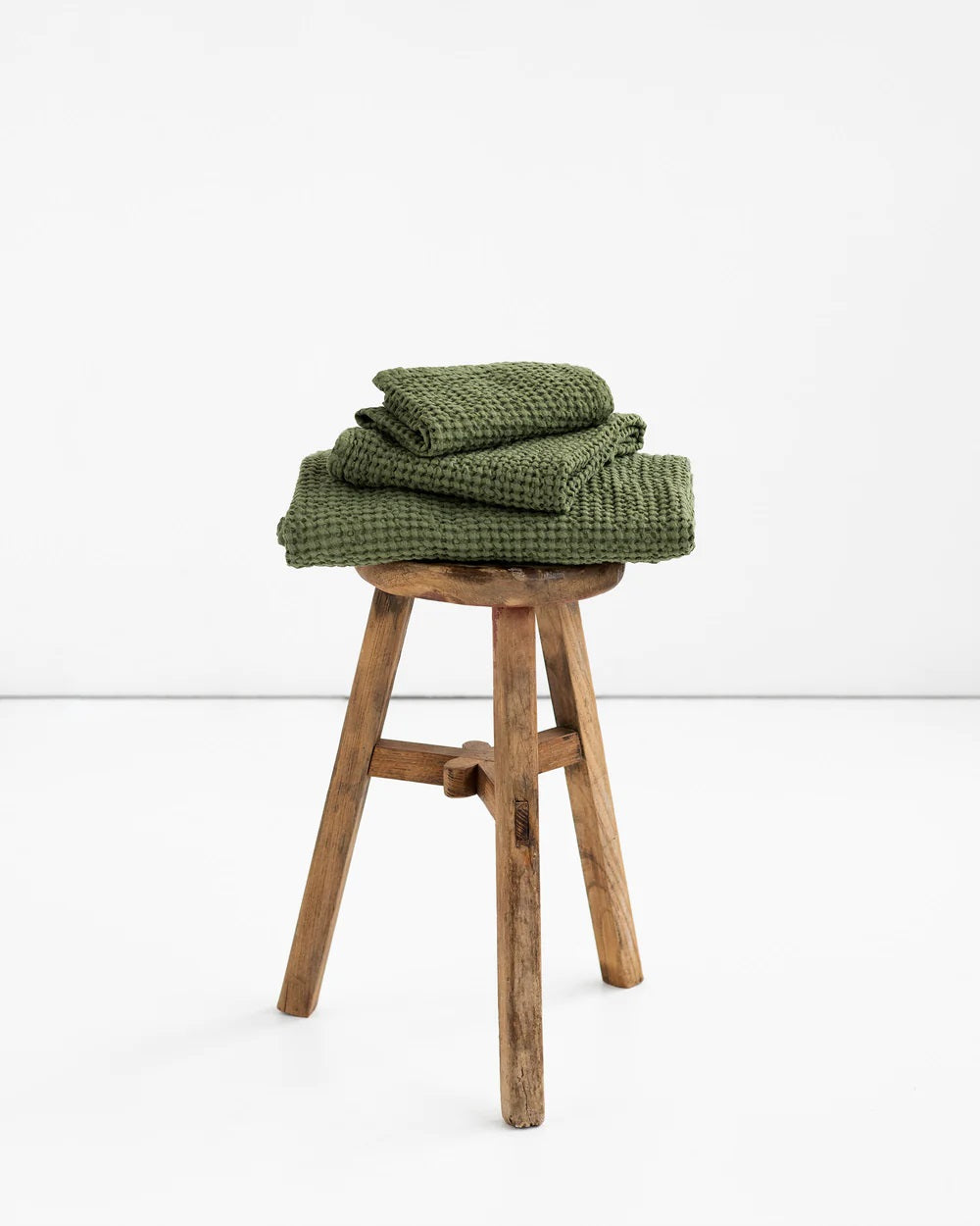 Linen Waffle Towel Set | Forest Green