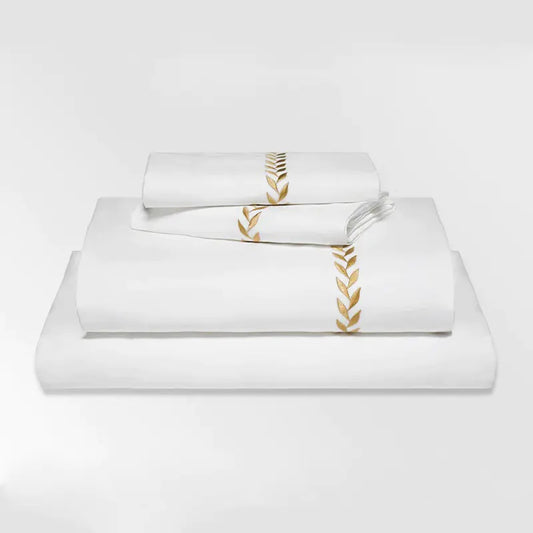 Luxury Collection | Pure Cotton Sateen 400TC – With Gold Leaf Embroidery
