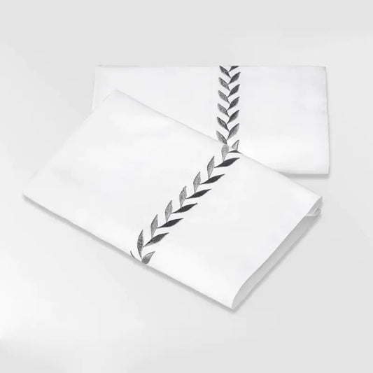 Luxury Collection | Pure Cotton Sateen 400TC – With Silver Leaf Embroidery