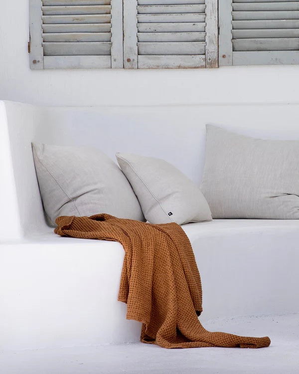 Linen Waffle Towel set | Cinnamon