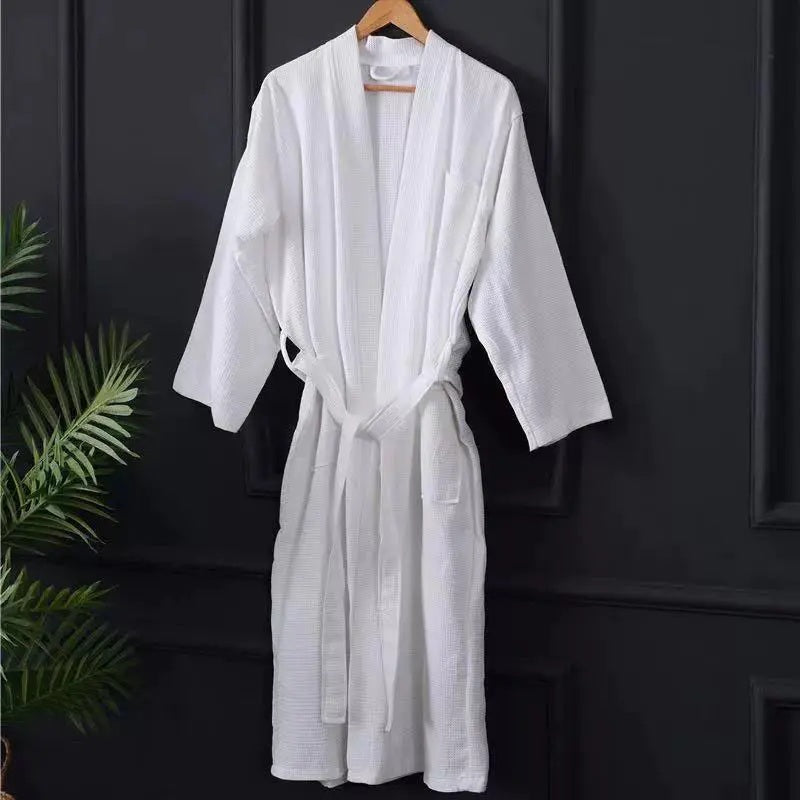 Luxury Collection | Pure Cotton Waffle Bathrobe with Piped Detail